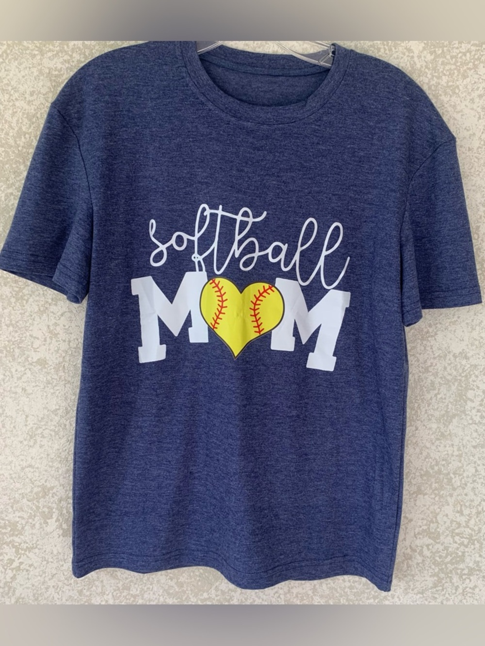 Softball Mom Navy Womens Graphic Tee Small Soft Stretchy Cottonblend